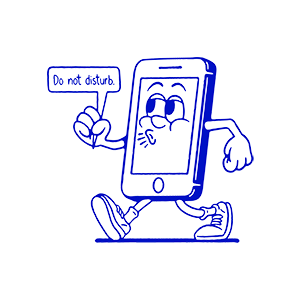 The distracted phone character