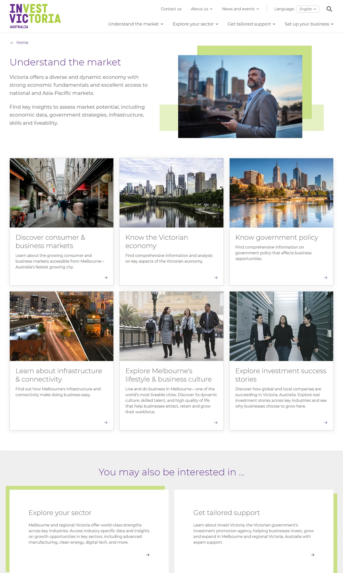 Understand the market on invest.vic.gov.au