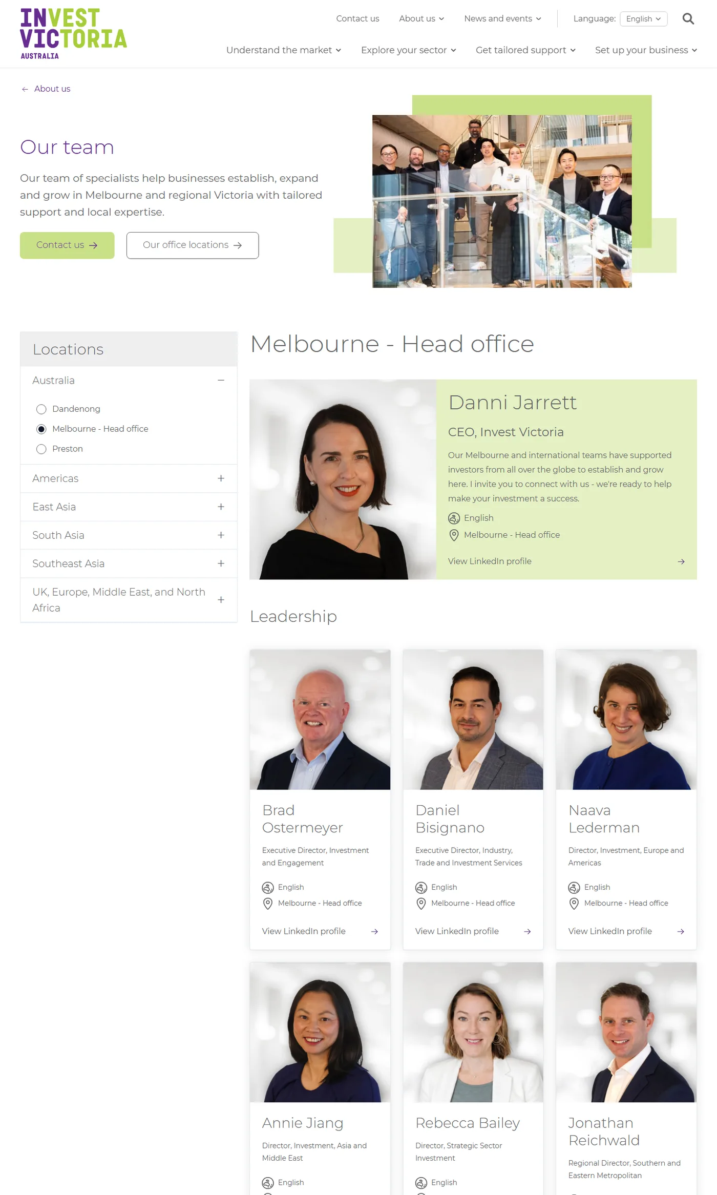 Our global team on invest.vic.gov.au