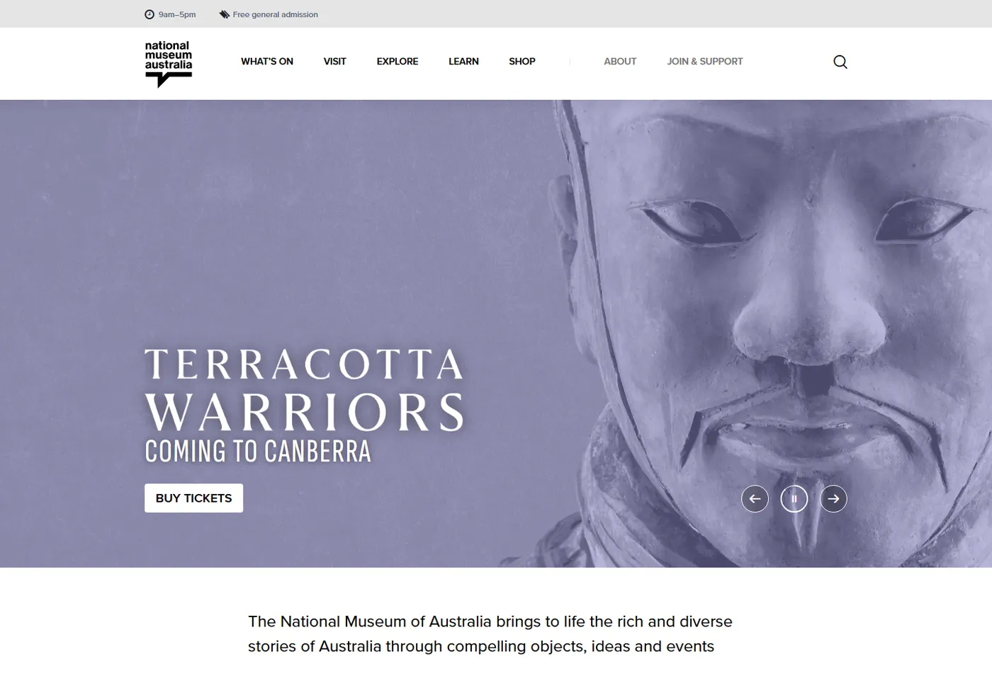 The nma.gov.au home page on a laptop