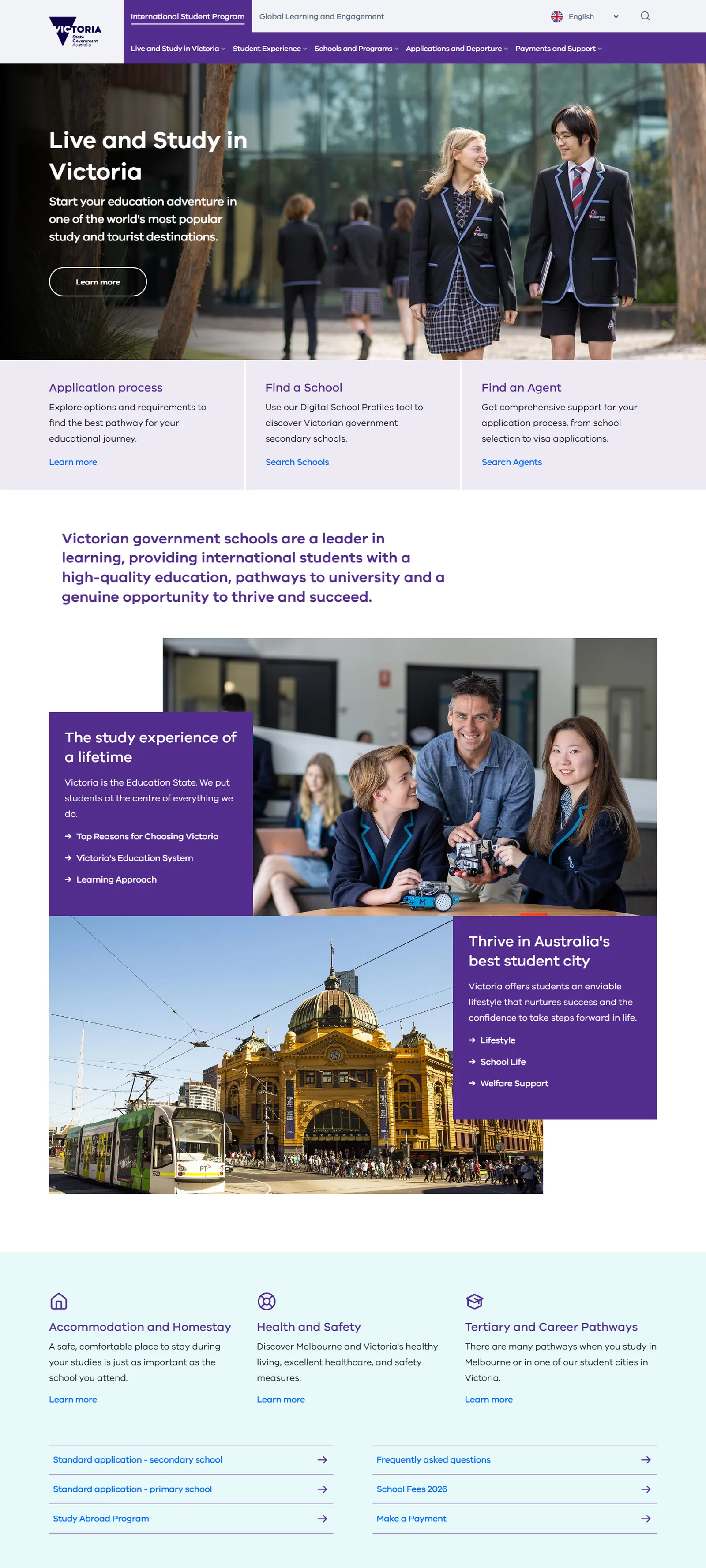The study.vic.gov.au home page