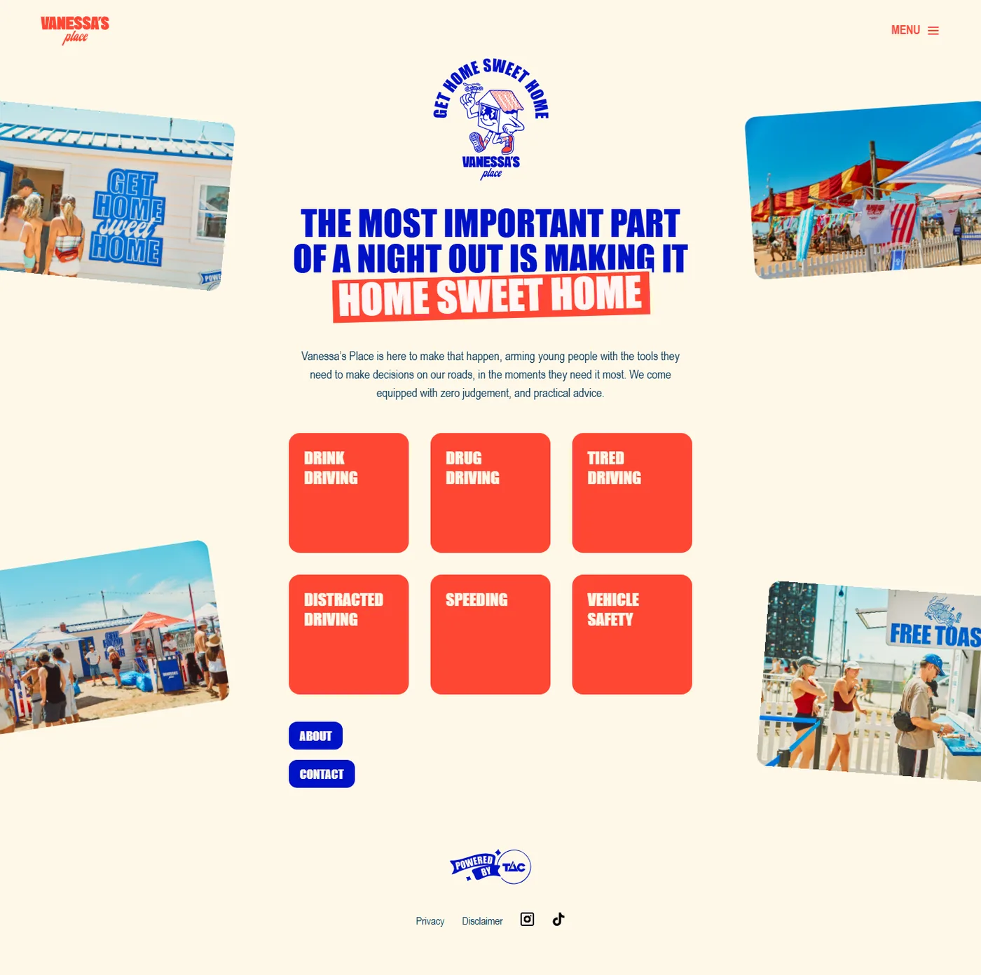 The Vanessa’s Place home page on a laptop