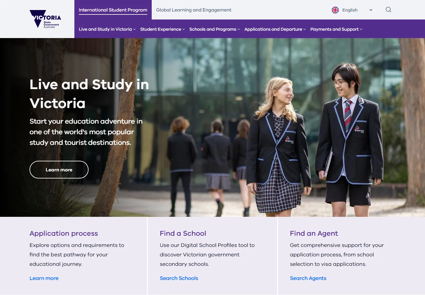 Study Victoria website