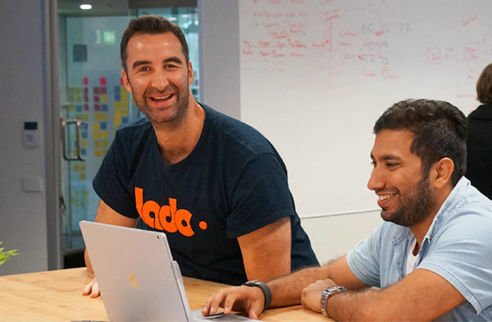 Nathan and Salman at work