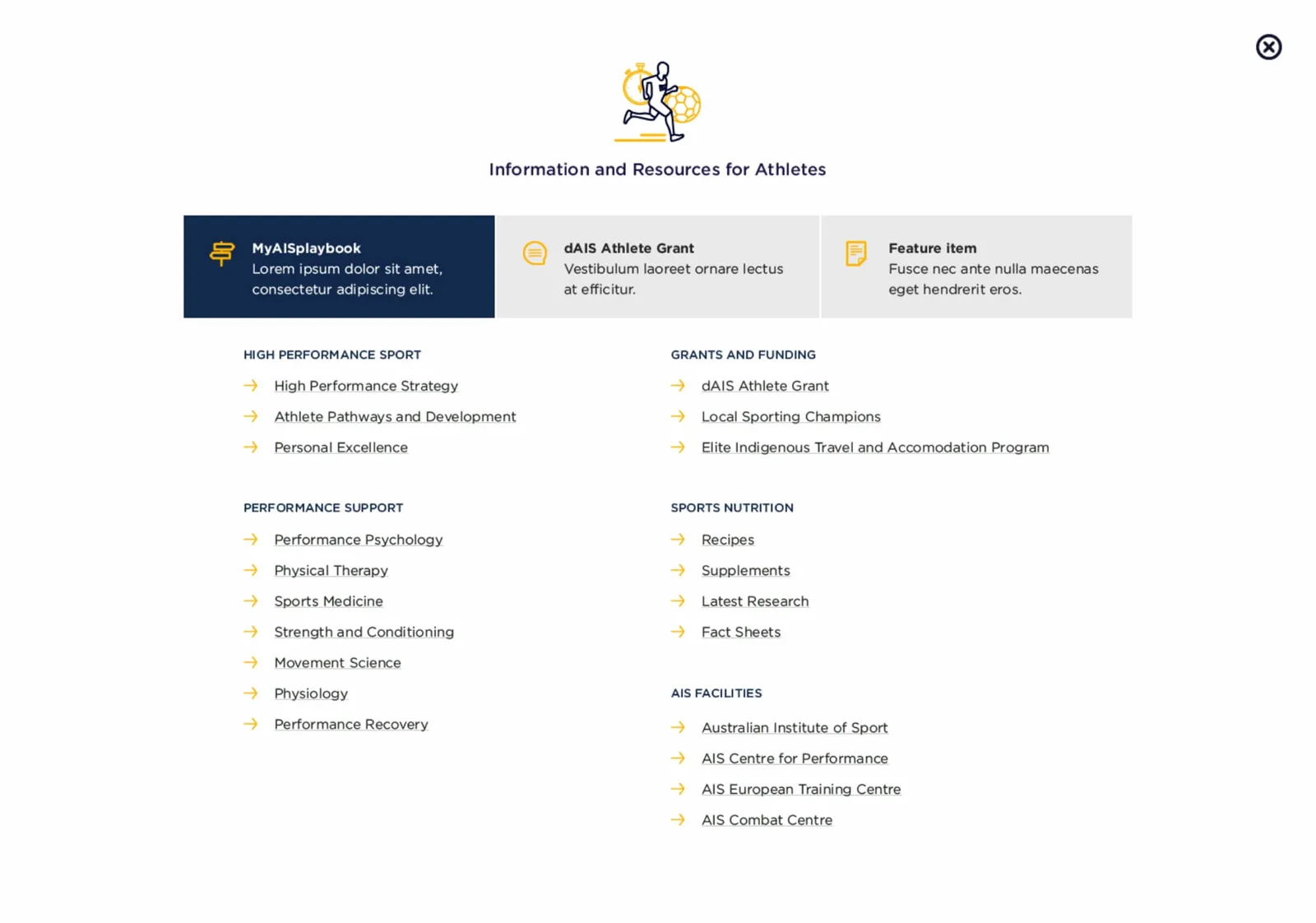 Resources for athletes