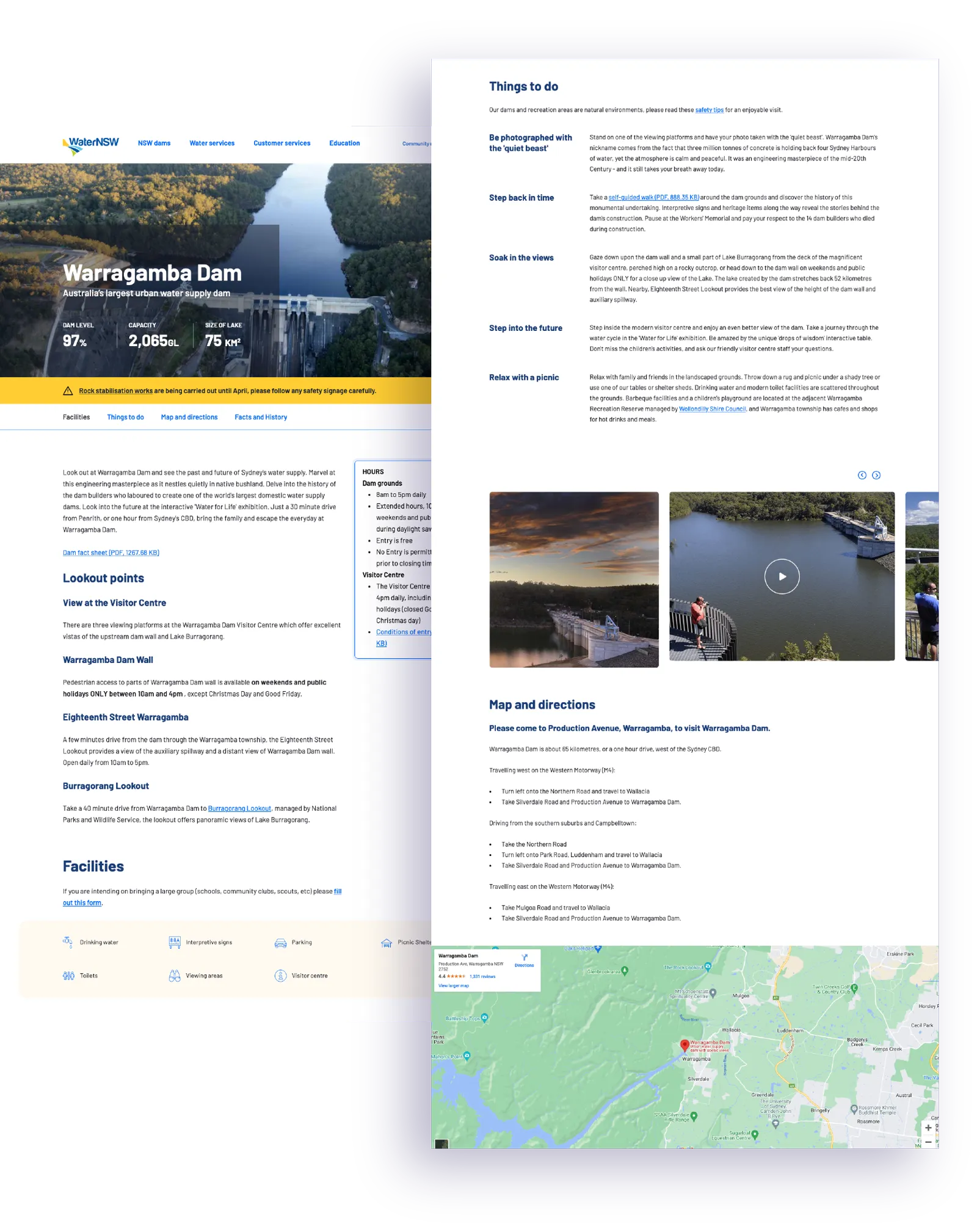 A dam page