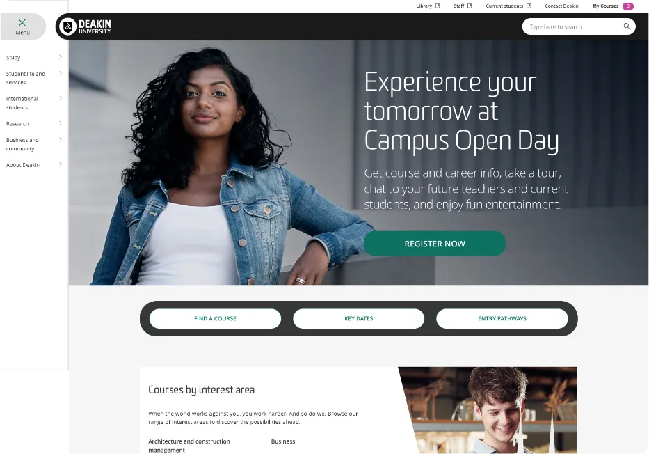 Deakin University website